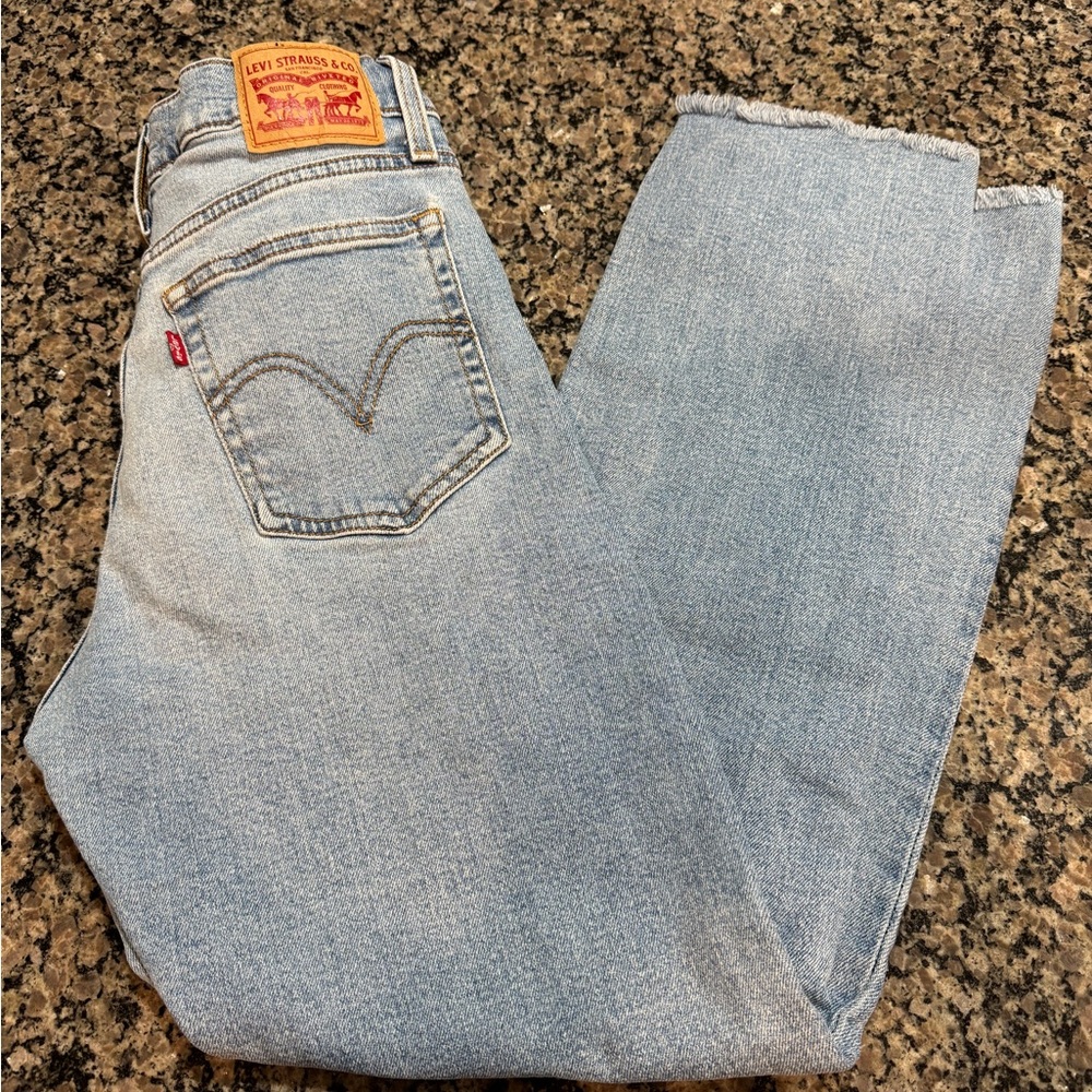 Levi's Light Blue High-Rise Straight Jeans